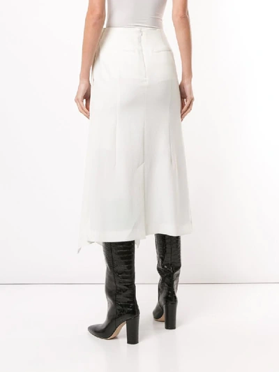 Shop Akira Naka Buttoned Draped Skirt In White