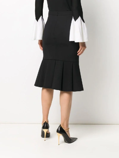 Shop Alexander Mcqueen Peplum Hem Skirt In Black
