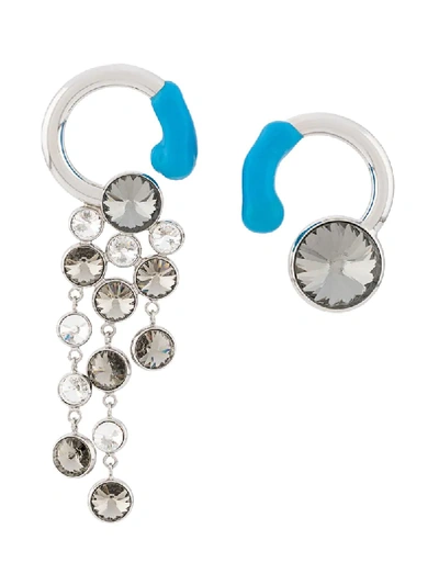 Shop Sunnei Asymmetric Drop Earrings In Metallic