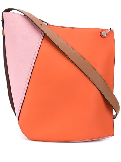 Shop Lanvin Hook Bicolour Shoulder Bag In Orange