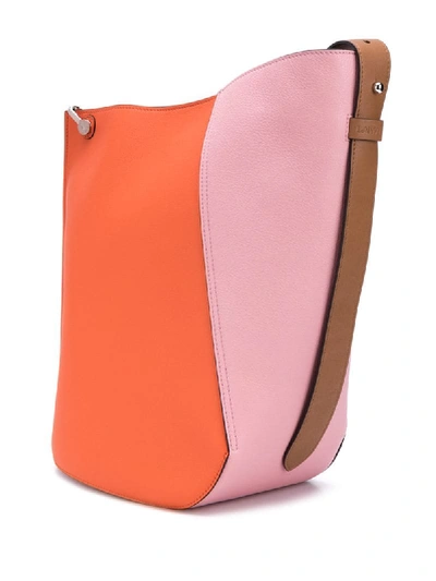 Shop Lanvin Hook Bicolour Shoulder Bag In Orange