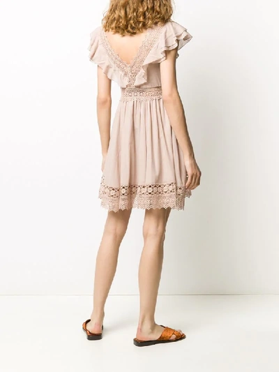 Shop Charo Ruiz Larisa Embroidered Dress In Neutrals