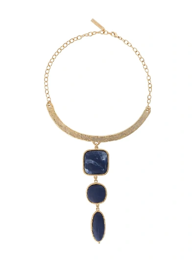 Shop Alberta Ferretti Stone-embellished Necklace In Gold