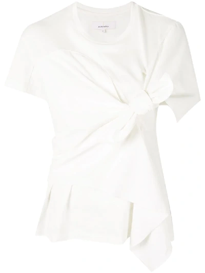 Shop Akira Naka Knot-detail T-shirt In White