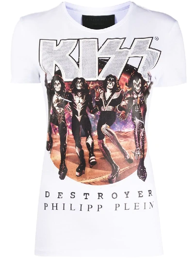 Shop Philipp Plein Rock Band T-shirt In White