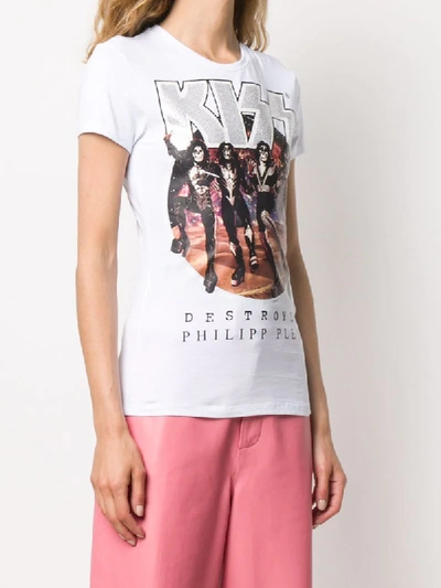 Shop Philipp Plein Rock Band T-shirt In White