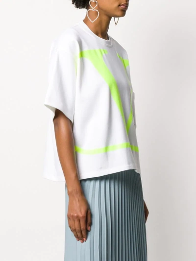 Shop Valentino Vlogo Print T-shirt In White