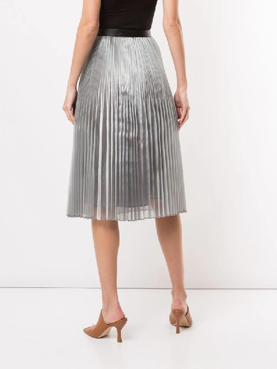Shop Akira Naka Layered Pleated Skirt In Silver