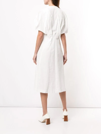 Shop Akira Naka Flared Wide-sleeves Dress In White