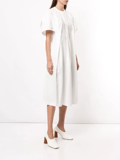 Shop Akira Naka Flared Wide-sleeves Dress In White