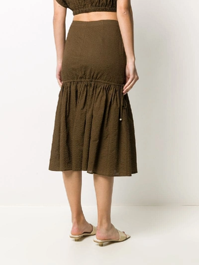 Shop Marysia Seashell Midi Skirt In Brown