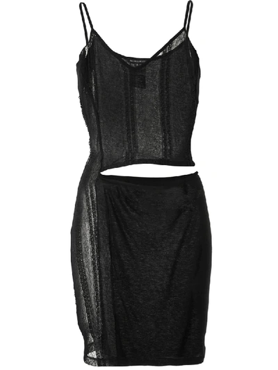 Shop Ann Demeulemeester Asymmetric Cut-out Dress In Black