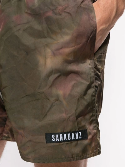 Shop Sankuanz Reversible Track Shorts In Green