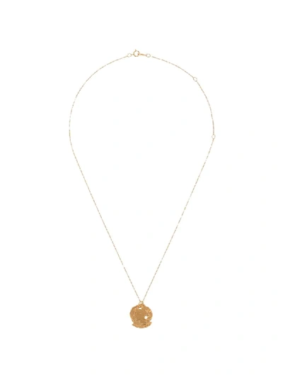 Shop Alighieri Disc Shape Necklace In Gold