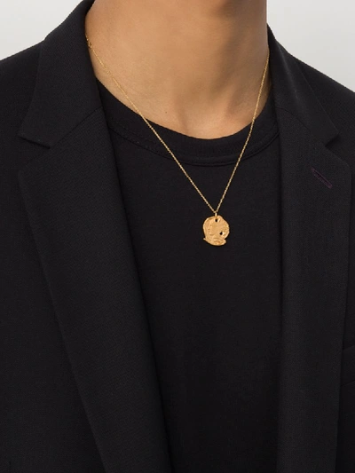Shop Alighieri Disc Shape Necklace In Gold
