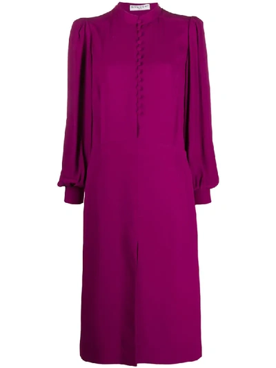 Shop Givenchy Button-up Midi Dress In Purple