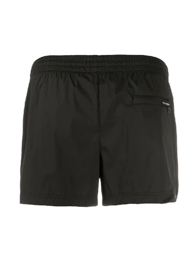 Shop Dolce & Gabbana Logo-lace Swim Shorts In Black