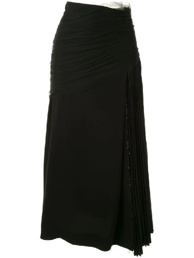Mame Kurogouchi Asymmetric Layered Skirt In Black | ModeSens