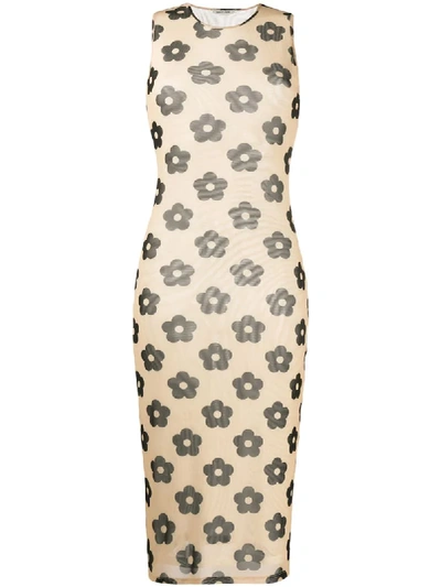 Shop Sandy Liang Mama Floral-print Dress In Neutrals