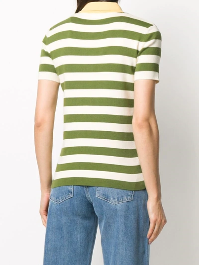 Shop Sunnei Striped Polo Shirt In Neutrals