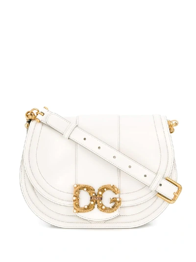 Shop Dolce & Gabbana Amore Crossbody Bag In White