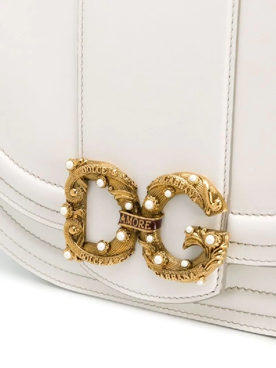 Shop Dolce & Gabbana Amore Crossbody Bag In White