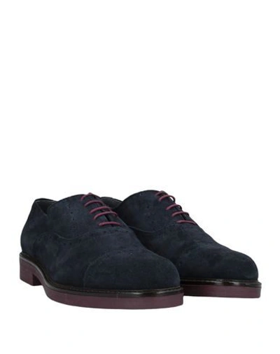 Shop Pollini Lace-up Shoes In Dark Blue