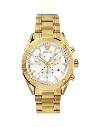 Shop Versace V-chrono Ip Yellow Gold Bracelet Strap Watch