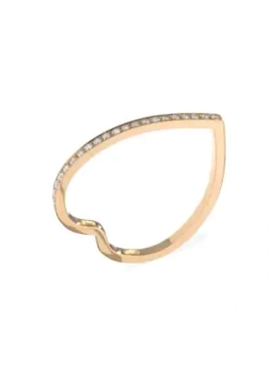 Shop Repossi Antifer 18k Rose Gold & Diamond Heart Ring