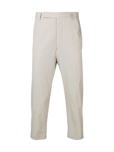 Shop Rick Owens Cropped Trousers In Neutrals