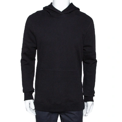 Pre-owned John Elliott Black Cotton Side Zip Detail Hooded Villain Sweatshirt L