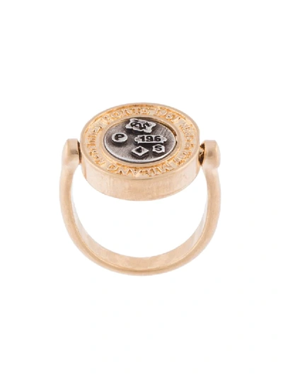 Shop Ports 1961 Two-tone Embossed Ring In Gold