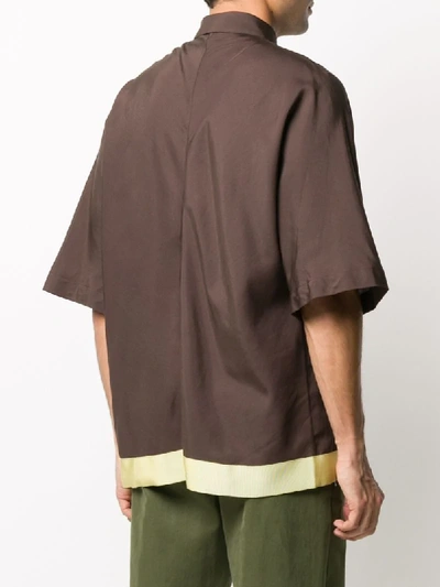 Shop Haider Ackermann Contrast Panel Shirt In Brown