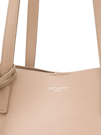 Shop Saint Laurent Leather Shopping Bag In Gold