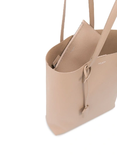 Shop Saint Laurent Leather Shopping Bag In Gold