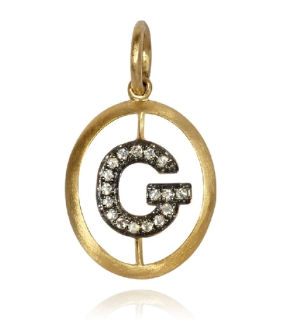 Shop Annoushka Yellow Gold And Diamond Initial G Pendant