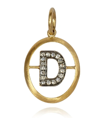 Shop Annoushka Yellow Gold And Diamond D Pendant