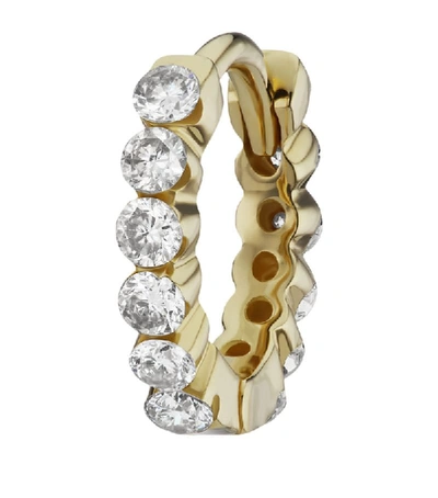 Shop Maria Tash Yellow Gold Invisible Set Diamond Eternity Hoop Earring (6.5mm)