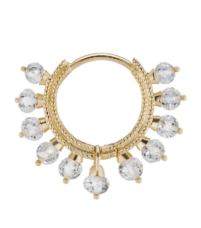 Shop Maria Tash Diamond Coronet Single Hoop Earring (8mm) In Gold