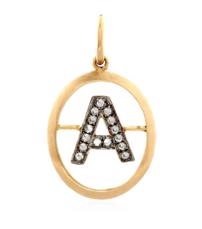 Shop Annoushka Yellow Gold And Diamond Initial A Pendant