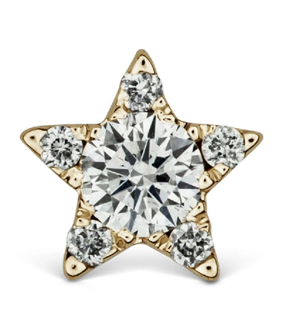 Shop Maria Tash Yellow Gold Diamond Star Threaded Stud Earring (4.5mm)
