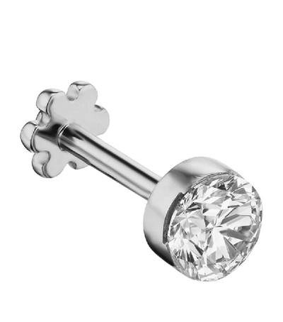 Shop Maria Tash Invisible Set Diamond Threaded Single Stud Earring (2.5mm) In White