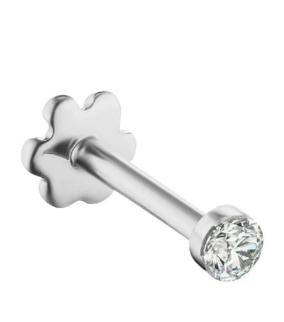 Shop Maria Tash White Gold Invisible Set Diamond Threaded Stud Earring (1.5mm)
