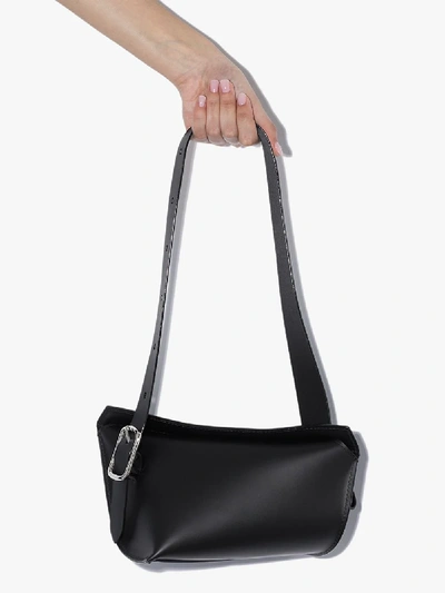 Shop Venczel Black Aera-s Leather Shoulder Bag