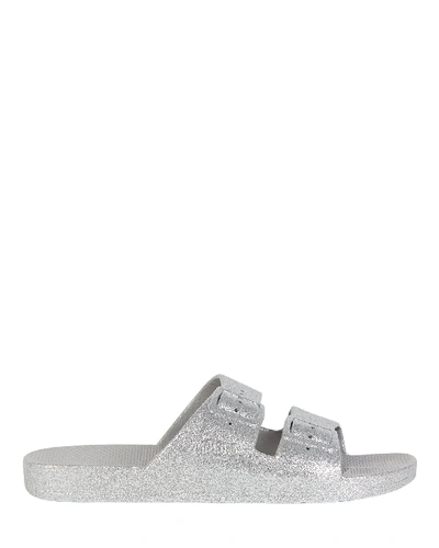 Shop Freedom Moses Bling Moses Two Band Slide In Silver