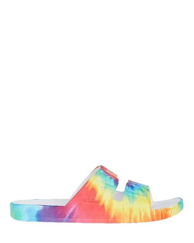 Shop Freedom Moses Tie-dye Slide Sandals In Rainbow