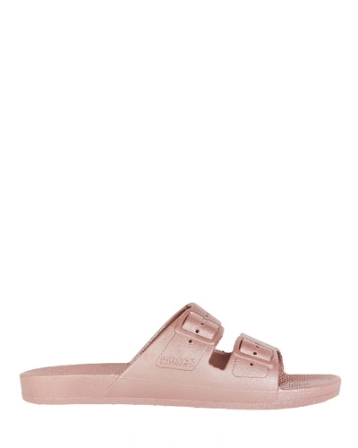 Shop Freedom Moses Double Strap Slide Sandals In Rose