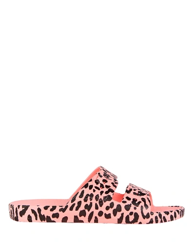 Shop Freedom Moses Leopard Printed Slide Sandals In Pink
