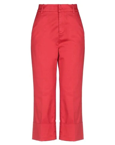 Dondup Cropped Pants In Red