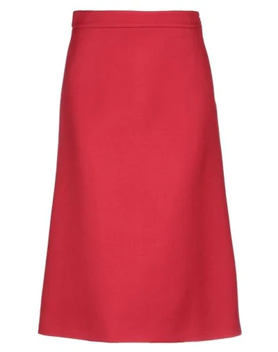 Shop Prada Midi Skirts In Red